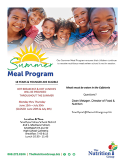 Summer meal program flyer
