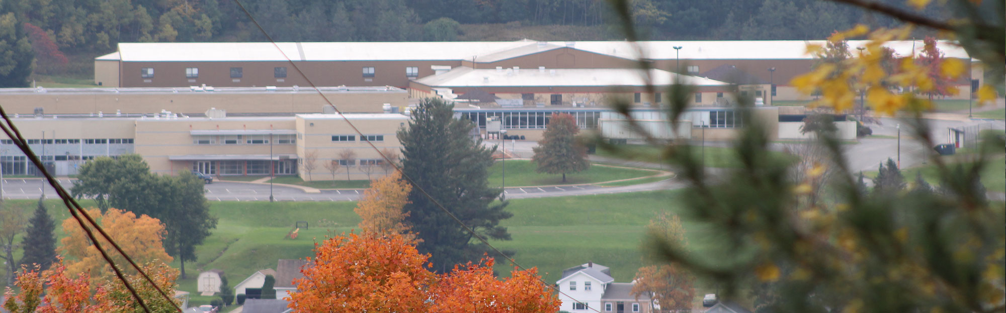 Aerial shot of school building